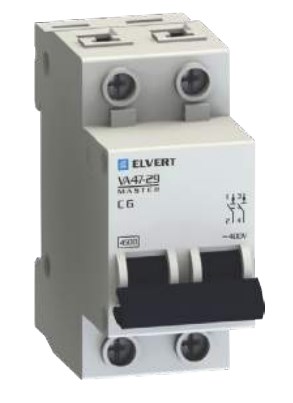 Выключатель автоматический ELVERT VA47-29С 6А 2p 4,5кА Автоматические выключатели