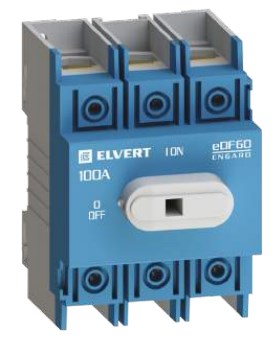 Выключатель-разъединитель закрытый eDF60 3P 630А ELVERT Автоматические выключатели